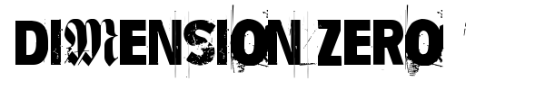 Dimension Zero font preview
